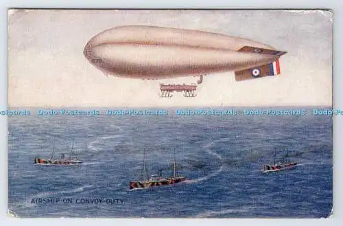 R777765 Luftschiff im Konvoi-Dienst A M Davis Qualitätskarten London War Bond Kampagne