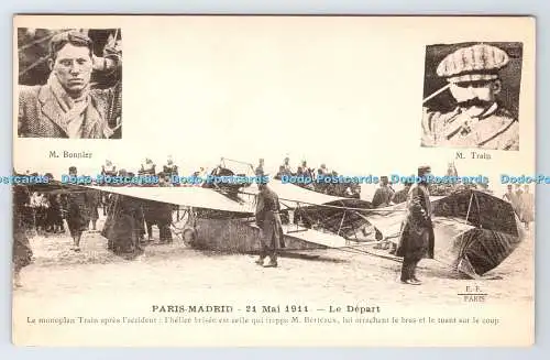 R777824 Paris Madrid Le Depart Le Monoplan Zug Apres l Unfall E F Paris