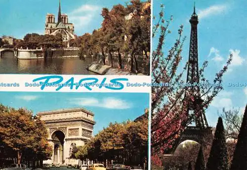 D130392 Paris 43 Notre Dame LArc de Triomphe La Tour Eiffel E C Multi View