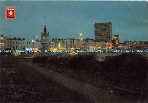 D131130 Margate Der Uhrturm bei Nacht Elgate Postkarten
