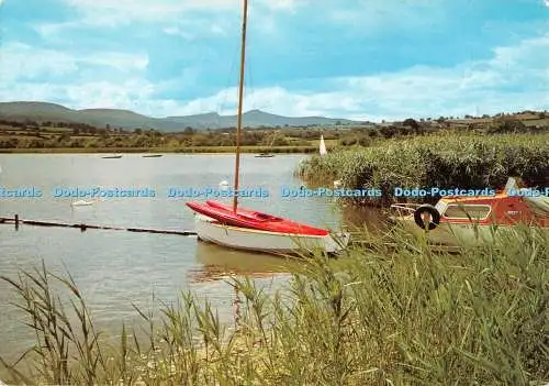 D123013 Llangorse Powys Llangorse Lake liegt zwischen Brecon Bwlch und Talgarth Di