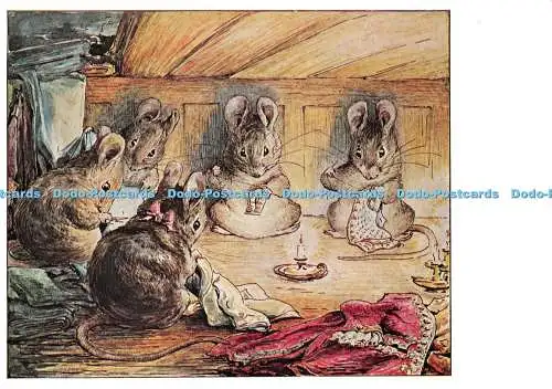 D123045 Beatrix Potter Schneiderin von Gloucester Mäuse Nähen Bürgermeister Mantel um 1902 T