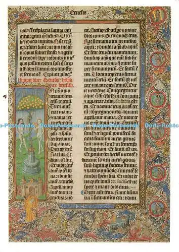 D121288 Die Genesis-Seite aus der erleuchteten Bibel in der Parvise von Malmesbury