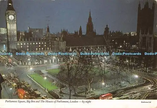 D128206 London Parliament Square Big Ben und die Houses of Parliament bei Nacht K