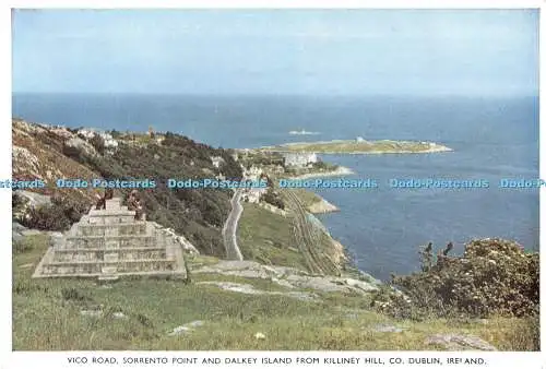 D121978 Vico Road Sorrento Point und Dalkey Island von Killiney Hill Co Dublin