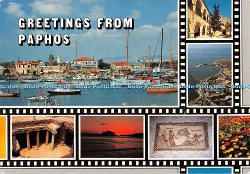 D128875 Grüße aus Paphos Nr 992 Zypern Paphos K N Papadopoulos 1997 Multi V