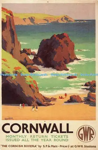 D126112 Cornwall H Alker Tripp Poster Great Western Railway um 1935 National