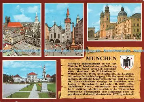 D124061 München Marienplatz Dom und Rathaus Herst u Verlag Schoning Gebruder Sch