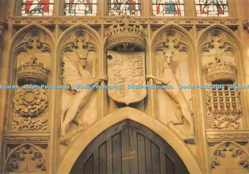 D129143 Cambridge King College Chapel A Dragon and Greyhound Support the Arms of