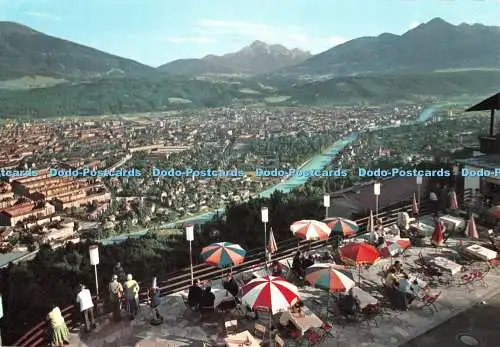 D126609 Innsbruck Hungerburg Terrasse mit Stadt und Serles Wilhelm Stempfle