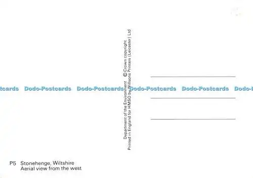 D129402 Wiltshire Stonehenge Luftaufnahme von den West Crown Willsons Druckern