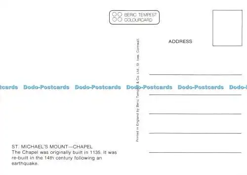 D129412 St Michael Mount Chapel Die Kapelle wurde ursprünglich 1135 erbaut Beric Te