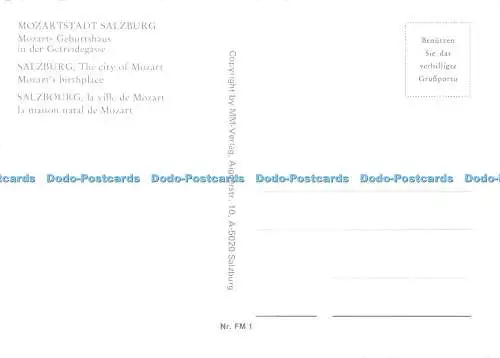 D125156 Salzburg Die Mozartstadt Mozart Geburtshaus MM Nr FM 1