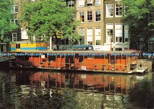 D130286 Amsterdam Holland Singel mit Hausboot für Katzen Gebr Spanjersberg