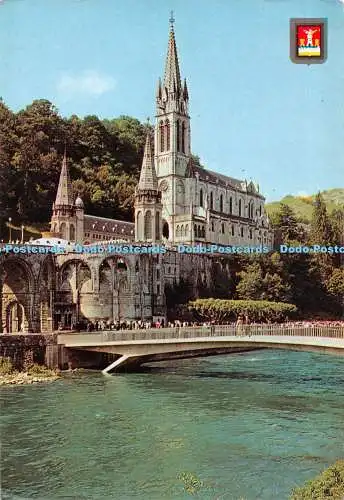 D127520 Lourdes The Basilica and the Gave Fisa No 38 A Doucet et Fils