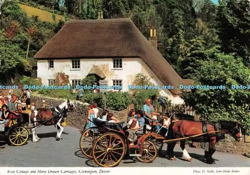 D130599 Devon Cockington Rose Cottage und Pferdekutschen John Hinde D Nob