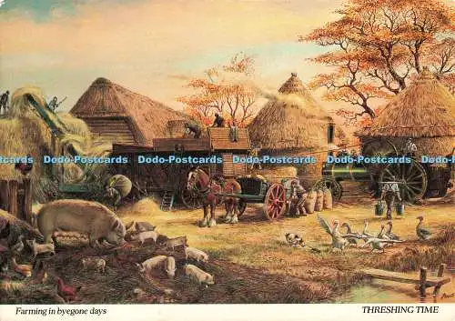 D130911 Landwirtschaft in vergangenen Tagen Dreschzeit J Lachs Aquarell Dudley Pout