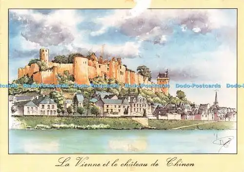 D131523 La Vienne et le chateau de Chinon Scenes et Architecture du Val De Loire