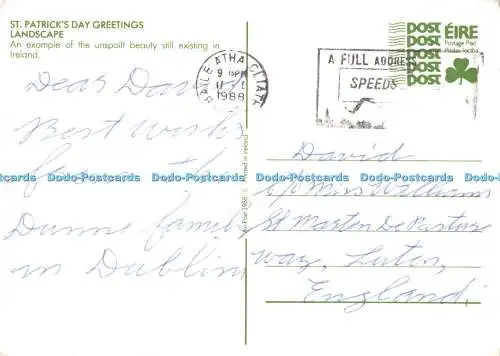 D131708 St Patricks Day Greetings Landscape An Post 1988