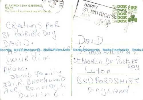 D132032 Frieden St Patrick Day Grüße Die Taube ist das universelle Symbol des Friedens