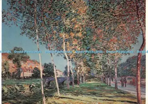 D132859 Sisley Moret Sur Loing Straße mit Pappeln nahe Moret Regie Autonome des M