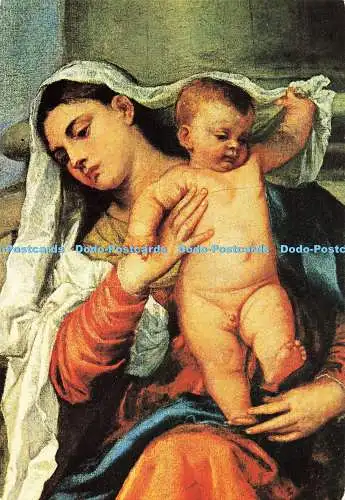 D135290 Venezia Basilica dei Frari Tiziano Vecellio Detail des Altarstücks von