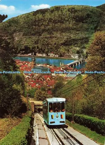 D138020 Heidelberg Bergbahn Zum Schloss und Molkenkur Herst u Verlag Schoning Ge