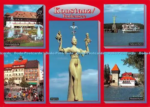 D133681 Konstanz Bodensee Konzilgebaude Hafeneinfahrt Rheintorturm Schöning Gebr