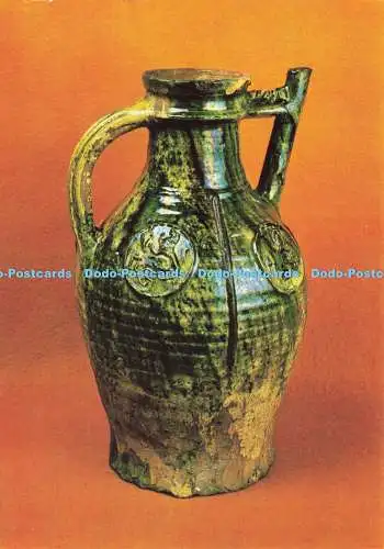 D141261 Yorkshire Museum York York mittelalterlicher glasierter Krug mit Rondellen geprägt wi