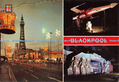 D134154 Blackpool Illuminations Fisa Postales Escudo de Oro Multi View