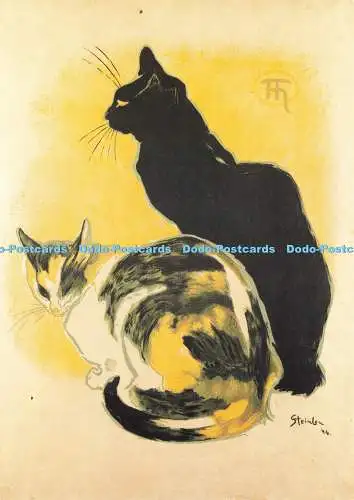 D141544 Zwei Katzen Plakat der Steinlen Ausstellung in den Leicester Galleries 1914 Victo
