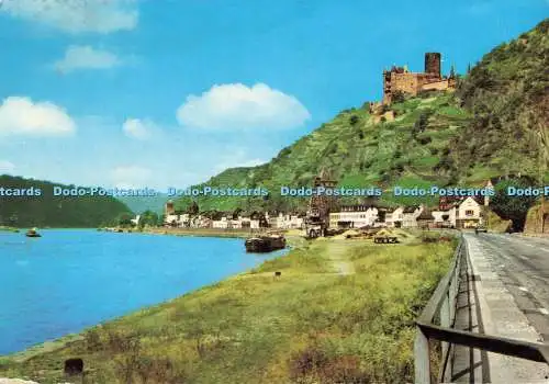 D139244 St Goarshausen am Rhein mit Burg Katz Krüger 1965