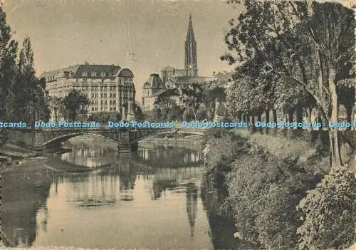 D139301 Strasbourg Pont de lUniversite et Cathedrale Luib 1946
