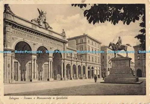 D137148 Bologna Piazza e Monumento a Garibaldi S A F Milano A Scrocchi Ditta P M