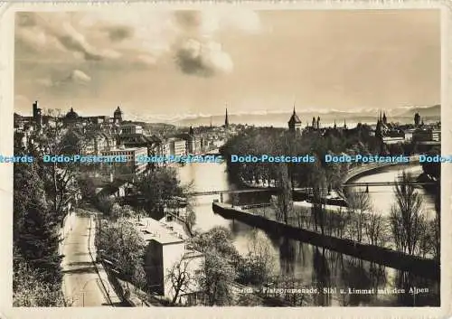 D137255 Zürich Platzpromenade Sihl u Limmat mit den Alpen Fr Ott Kretschmer Nr 1