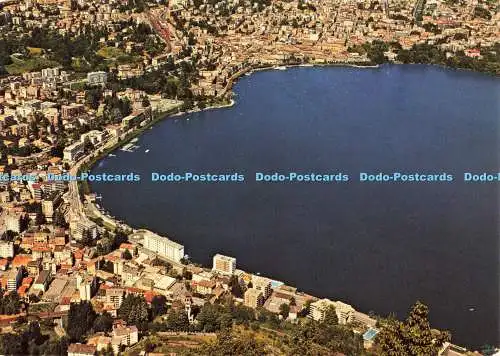 D140047 Lugano TI Veduta sul golfo Aussicht auf die Bucht Vue sur la baie Fotoed
