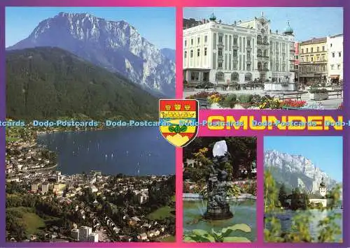 D140069 Gmunden Sommererholungs und Kurort Traunsee Alpine Luftbild Innsbruck Mu