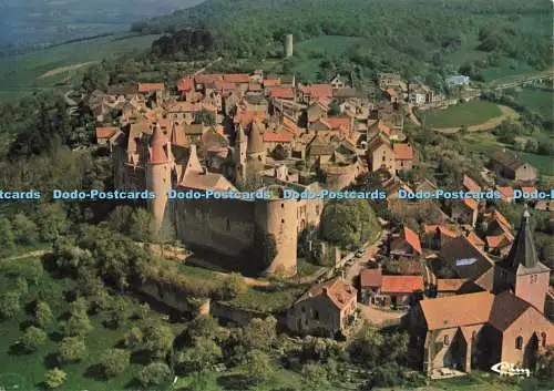 D142364 Chateauneuf en Auxois Cote dOr Vue generale aerienne Combier Macon 2007