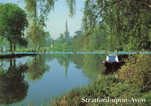 D142695 Stratford upon Avon Warwickshire River Avon and Holy Trinity Church Salm