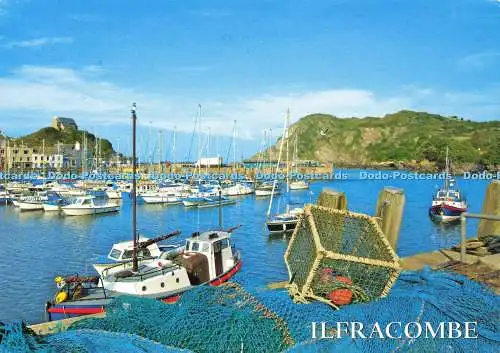 D142698 Ilfracombe North Devon Inner Harbour and Lantern Hill Salmon