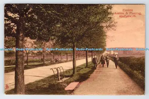 R778258 Aberystwyth Elmtree Avenue and Plascrug Tuck Handcolored 1909
