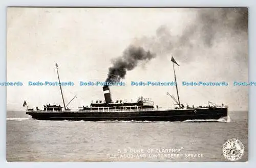 R778792 S S Duke Of Clarence Fleetwood and Londonderry Service L and N W R Revis