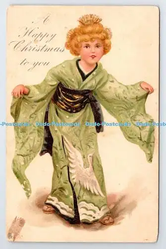 R778878 A Happy Christmas To You Girl Tuck Christmas Serie 8025 1908