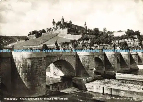 D194938 Würzburg Alte Mainbrücke mit Festung Marienberg Franckh RP