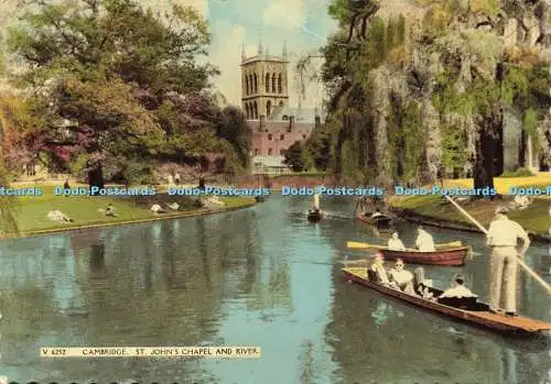 D197882 Cambridge St John Chapel and River Photochrom 1959