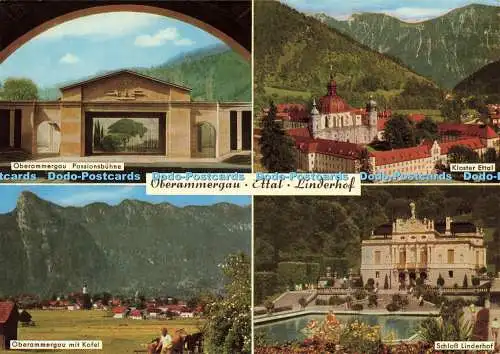 D195653 Oberammergau Ettal Linderhof Oberammergau mit Kofel Schloss Linderhof Fu