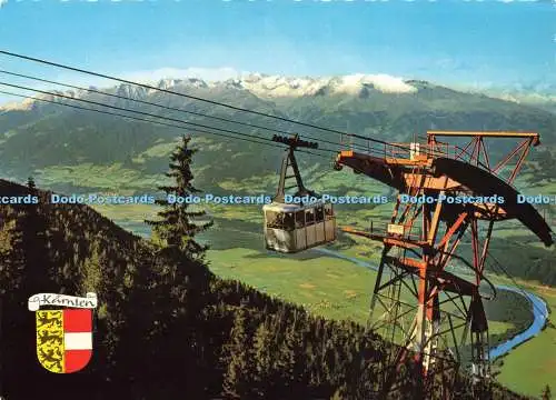 D200492 Österreich Kärnten Goldeck Bergbahn 2139m Blick ins Drautal mit Reisseckru