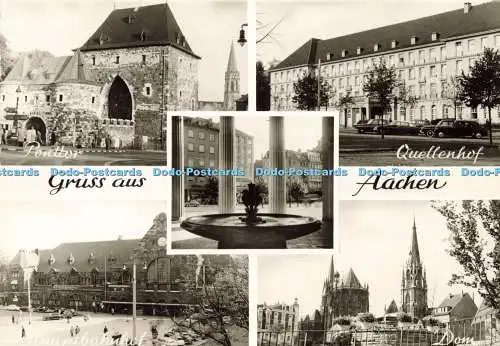 D200585 Gruss aus Aachen Ponttor Quellenhof Dom Hauptbahnhof RP Multi View