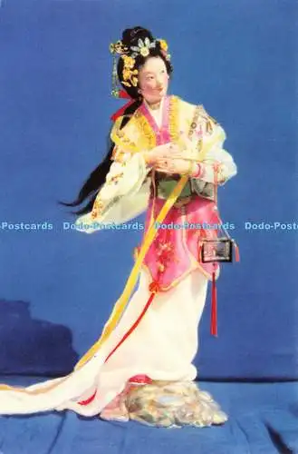 D194416 Asiatische Frau Figur Veränderungen fliegen zum Mond aus Seide Völker bildende Kunst