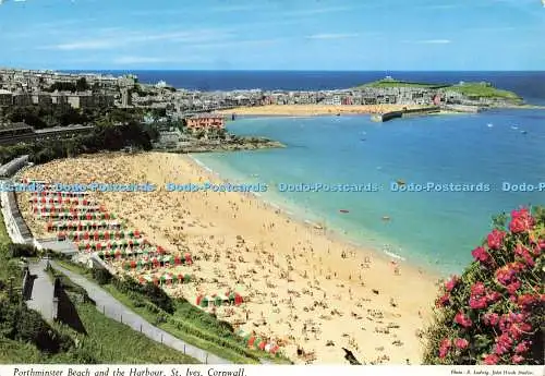 D200835 Cornwall St Ives Porthminster Beach and the Harbour John Hinde E Ludwig